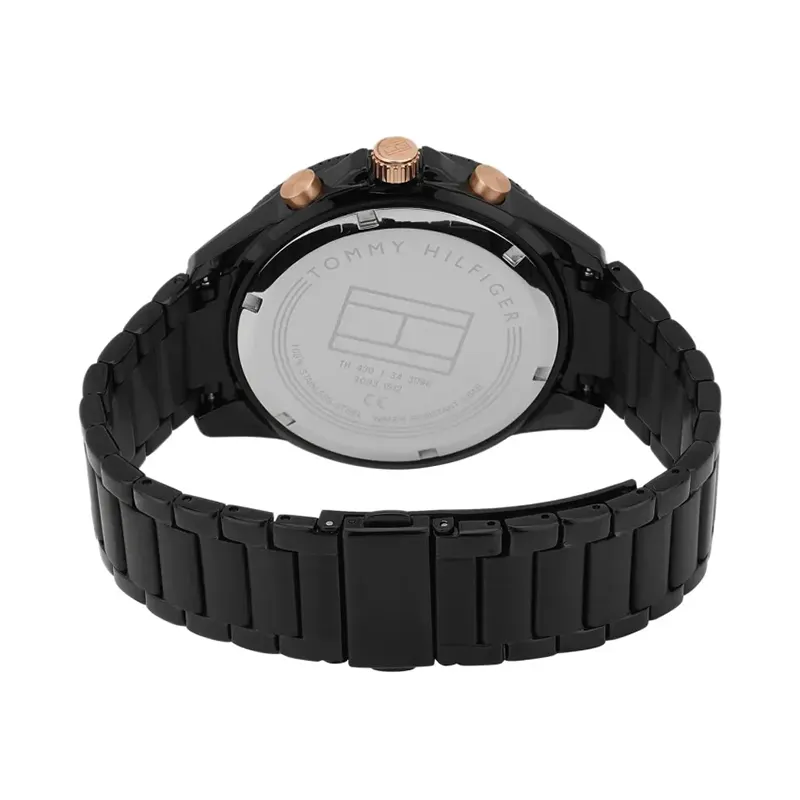 Tommy Hilfiger Asher Black Dial Black Men's Watch- 1791858